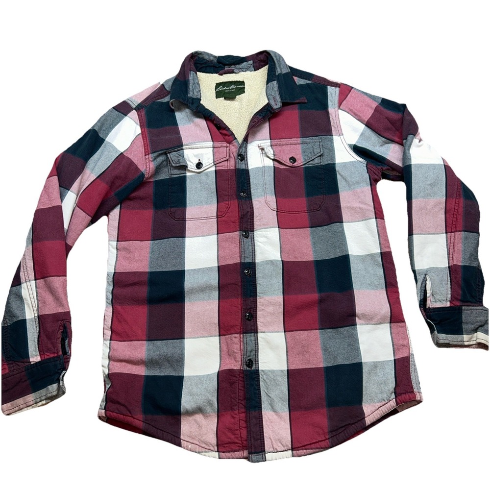 Eddie Bauer‎ Sherpa Lined Flannel Button Up , Mens Tall Large (TL)
